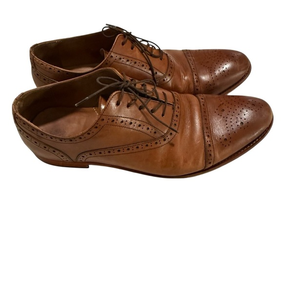 Warfield & Grand Men’s Oxford Dress Shoes Size US 13 Chestnut Leather Captoe - Picture 2 of 8
